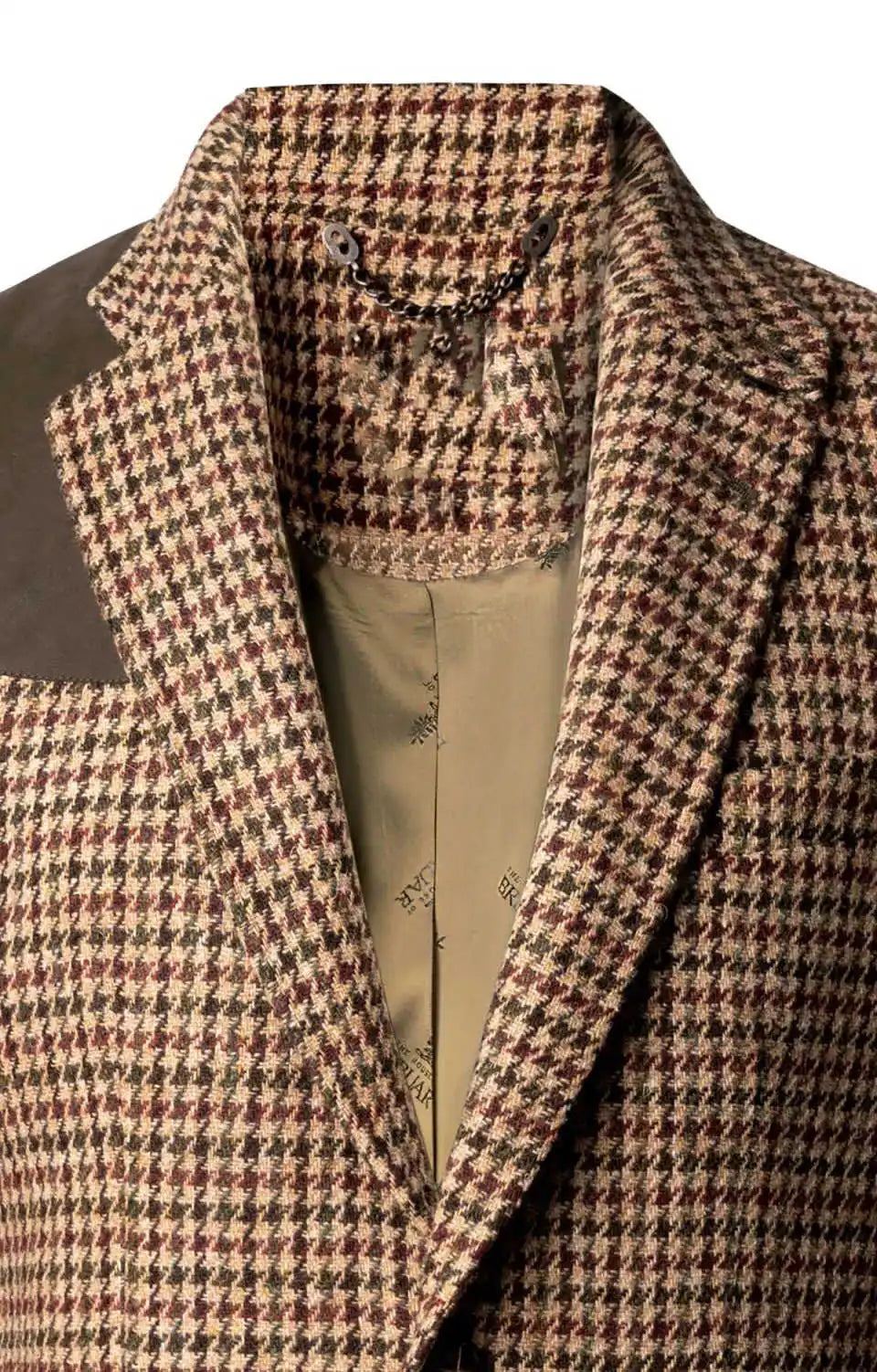 Stylish Houndstooth Wool Business Coat