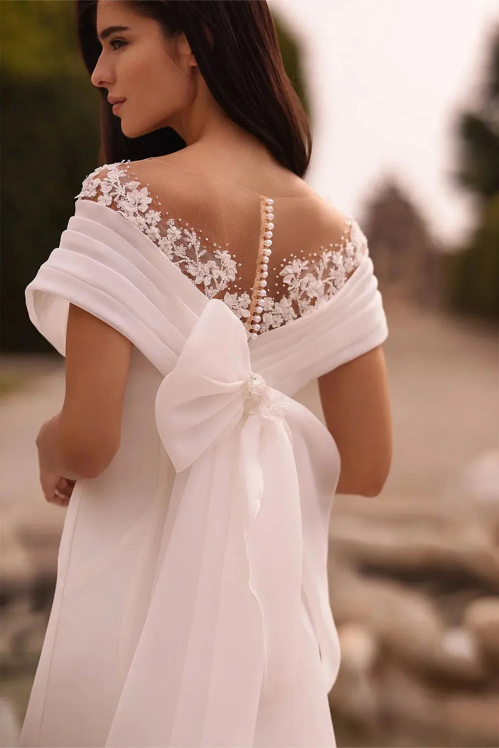 Beautiful Beaded Bow Bridal Couture