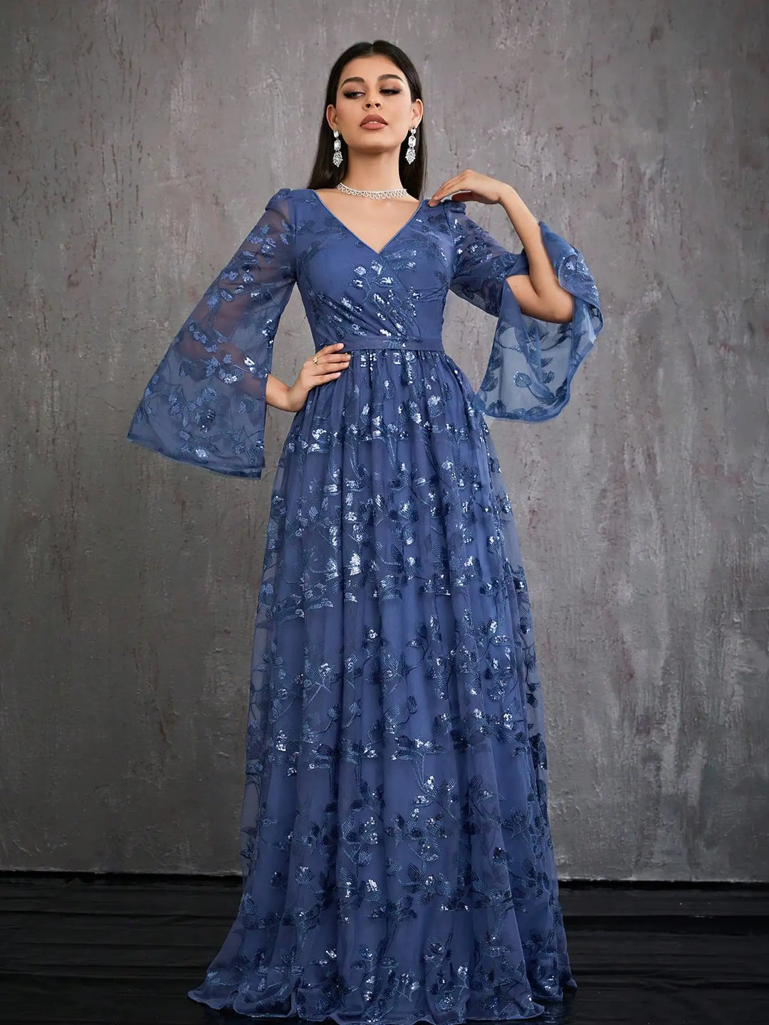 High-End Sequined Party Gown