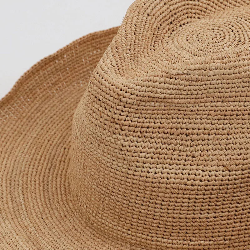 Natural Raffia Straw Brim Hat