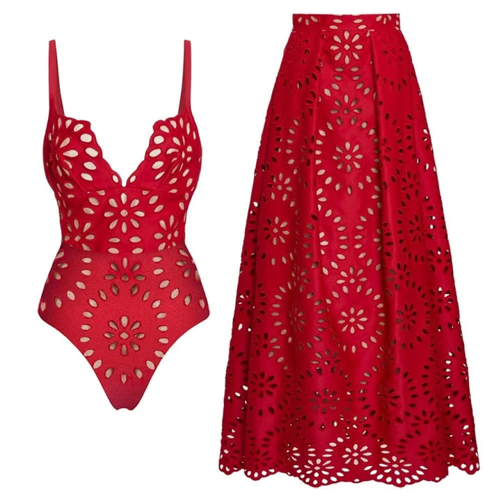 Stylish Hollow Laser Cut Bikini Set