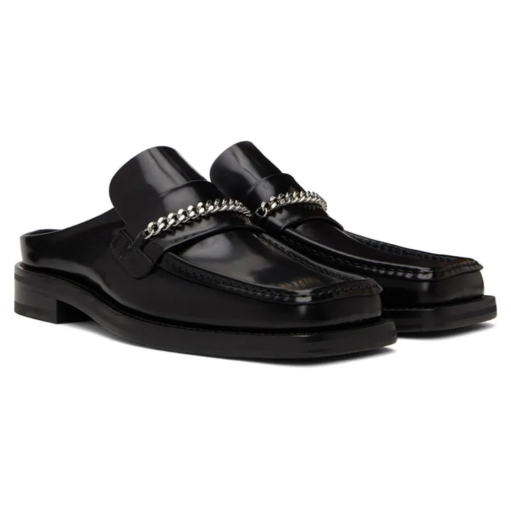Flat Glossy Men’s Half Slippers
