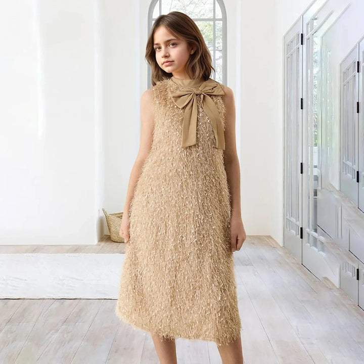 Trendy Mock Neck Midi Party Dress