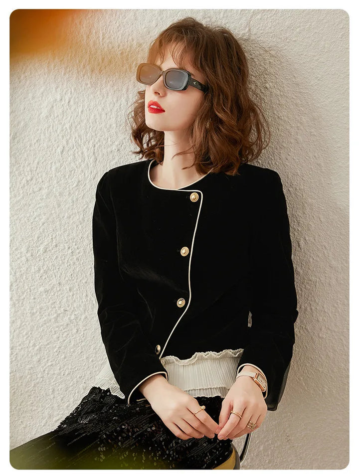 Elegant Romantic Round Neck Jacket