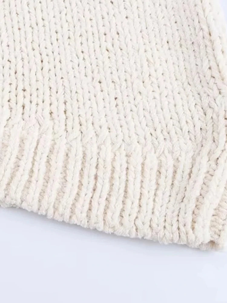 Fashionable Asymmetric Knit Vest