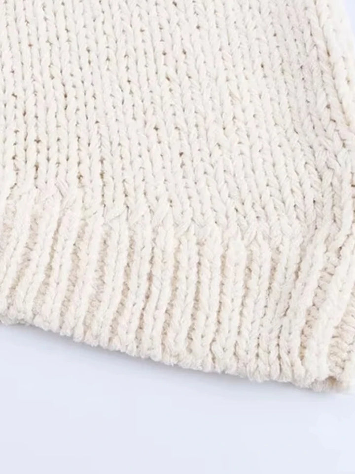 Fashionable Asymmetric Knit Vest