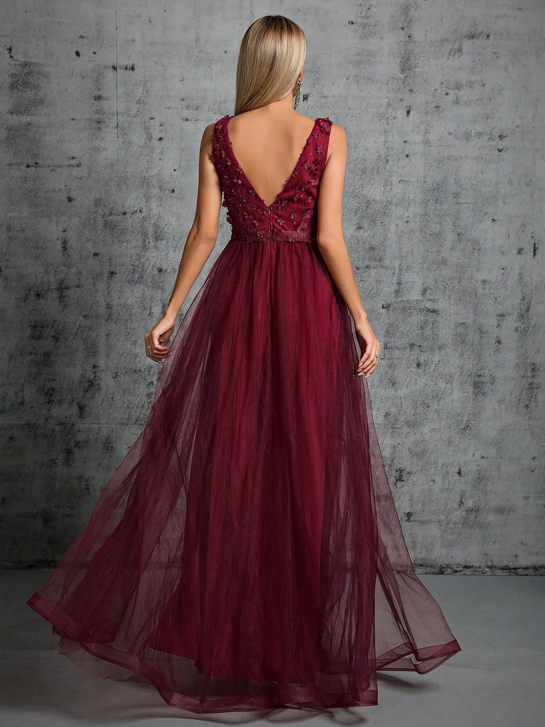 Stunning 3D Sequin Mesh Party Dress