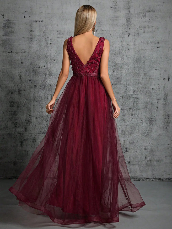 Stunning 3D Sequin Mesh Party Dress