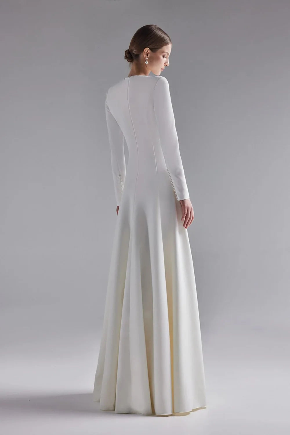 Modest Floor-Length Bridal Dress