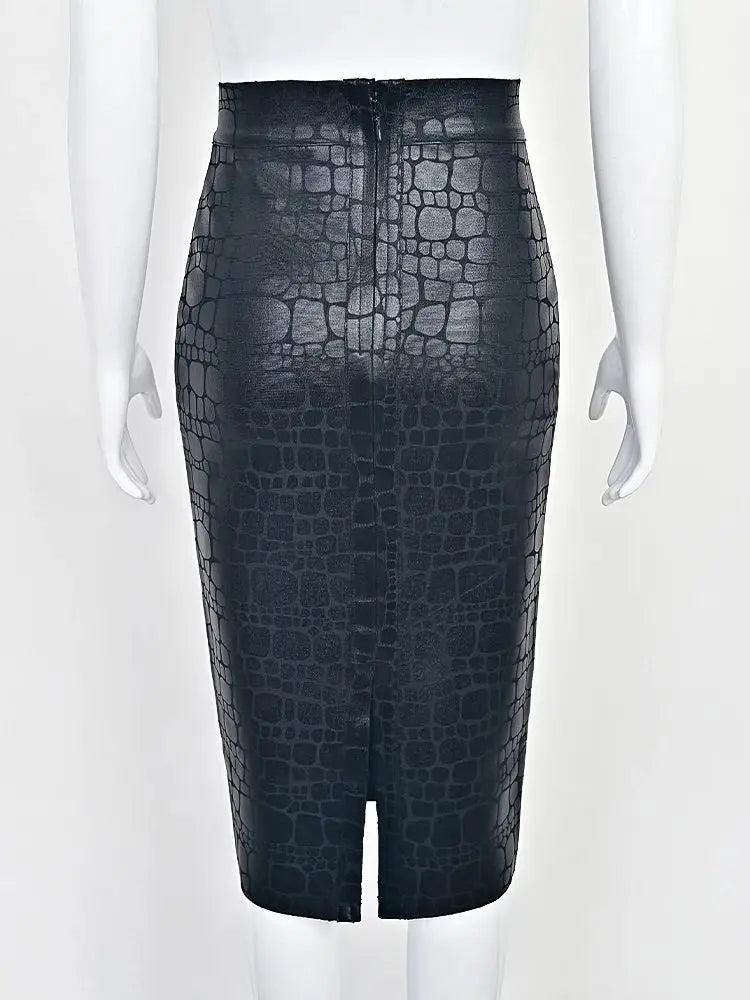 Elegant Stone Geometry High-Waist Skirt