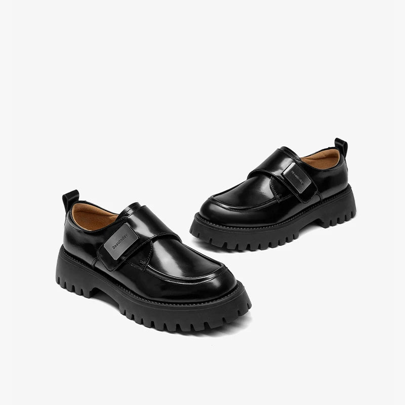 Refined Leather Women Flats Derby Shoes