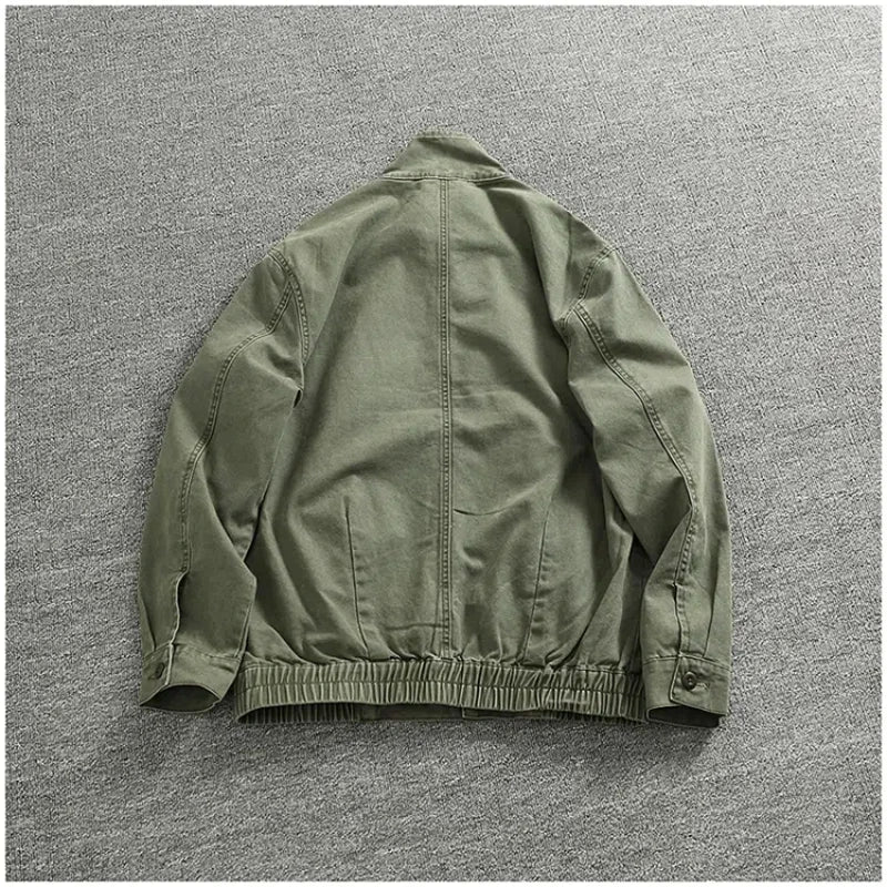 Vintage Old Washed Woven Cargo Jacket