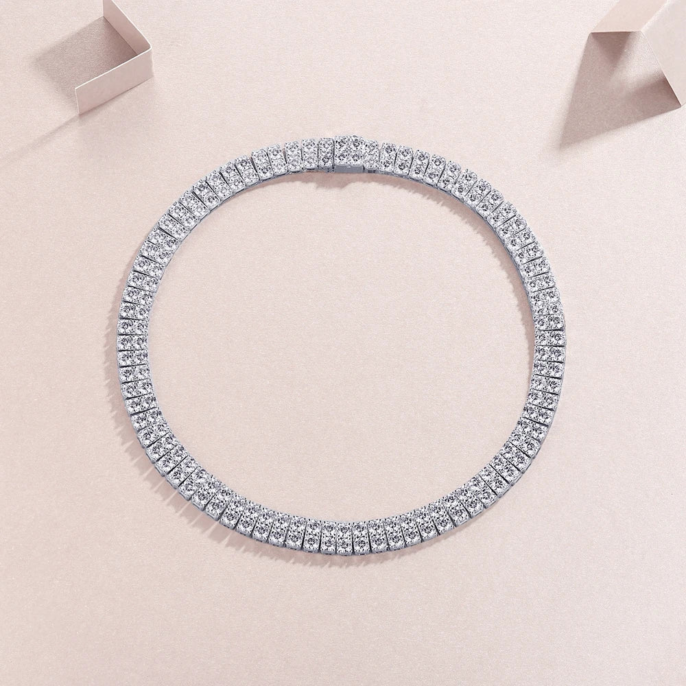 Fancy Moissanite Tennis Necklace