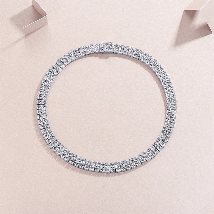 Fancy Moissanite Tennis Necklace