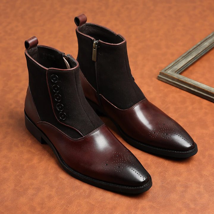 Trendy High-Top Zipper Chelsea Boots