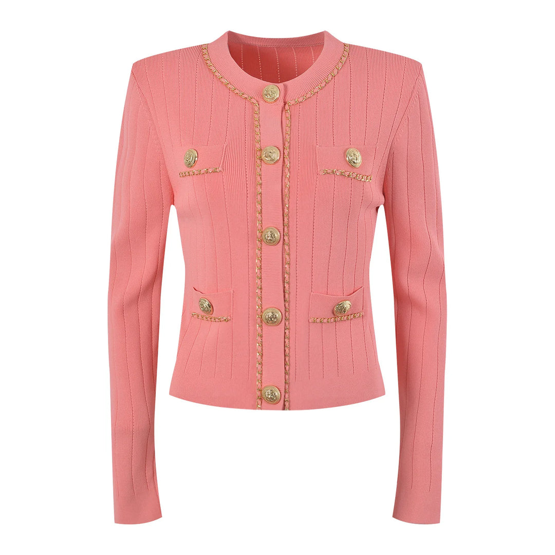 Stylish Chain Buckle Knitted Sweater