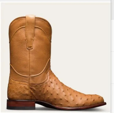 Handsome Low Barrel Round Toe Boots