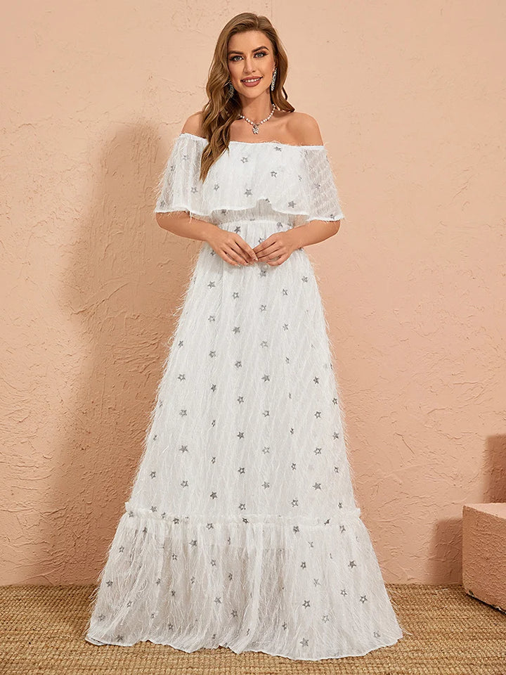 Graceful Lotus Sleeves Party Dress