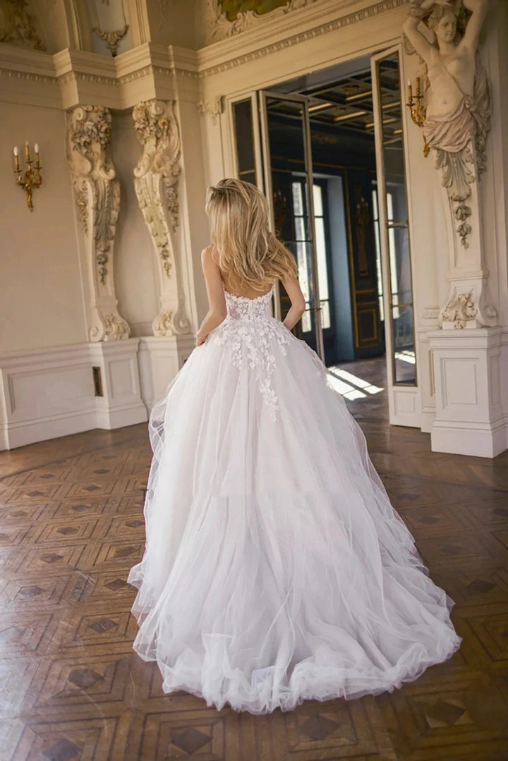 A-line Illusion Wedding Dress