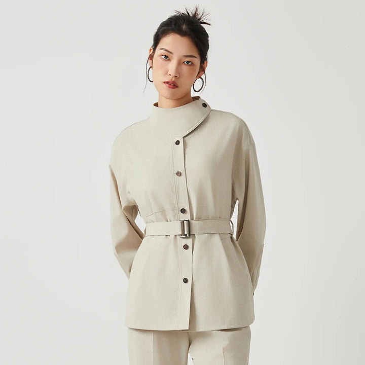 Sophisticated Warm Wool Slim Trench Coat