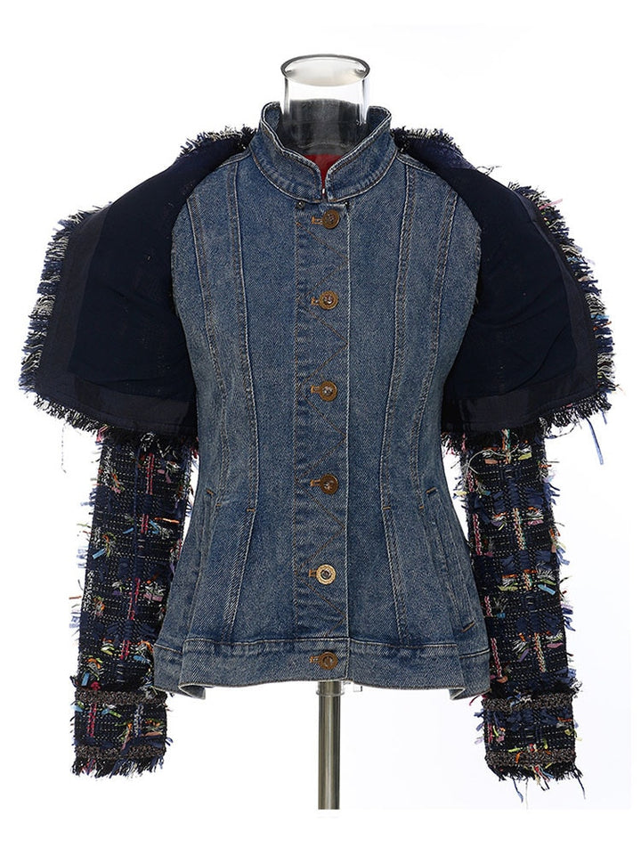Loose Fit Women's Denim Tweed Jacket| All For Me Today