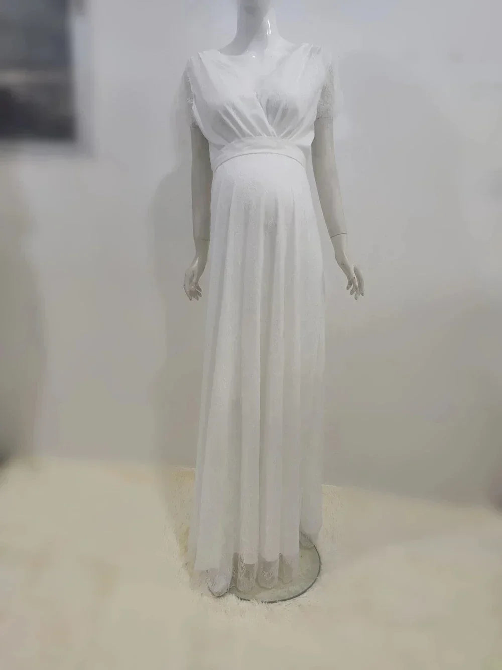 Gorgeous White Lace Maternity Dress
