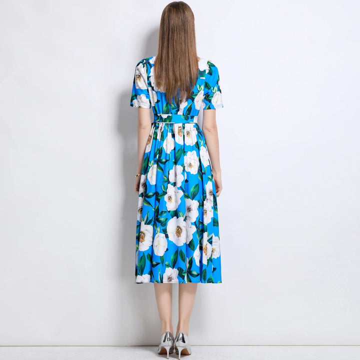 Timeless Elegance Printed Boho Flower Dress