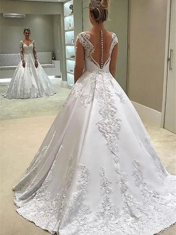 Graceful Retro A-Line Bridal Gown