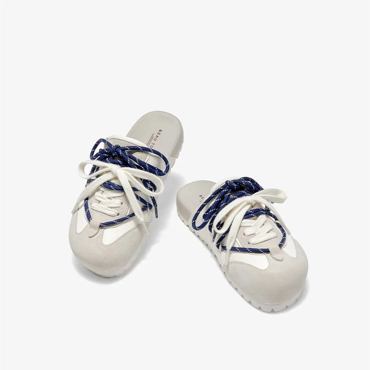 Beautiful Cross Tied Leather Slippers