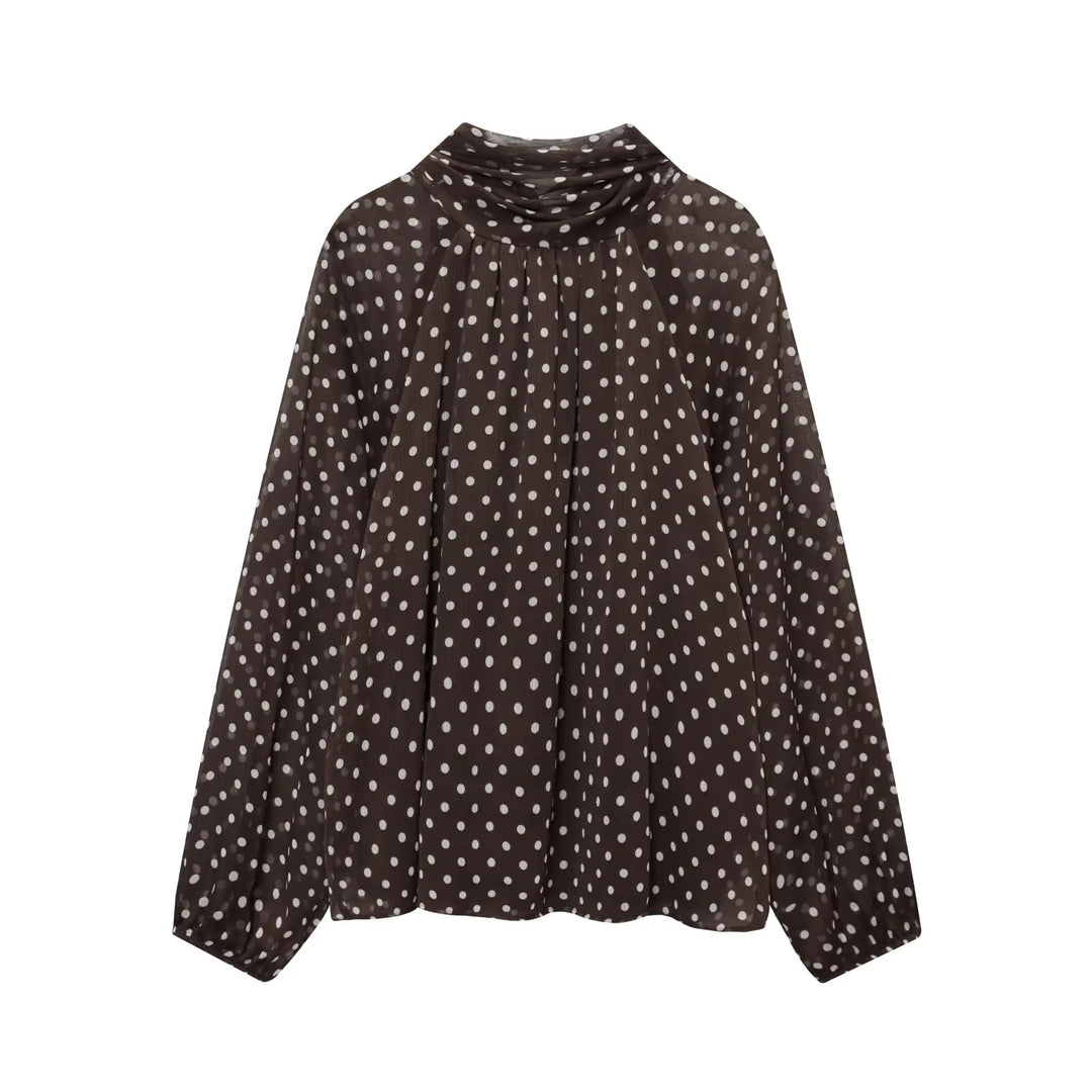 Stunning Polka Dots Chiffon Blouse