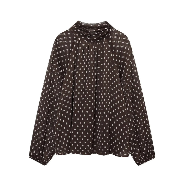 Stunning Polka Dots Chiffon Blouse