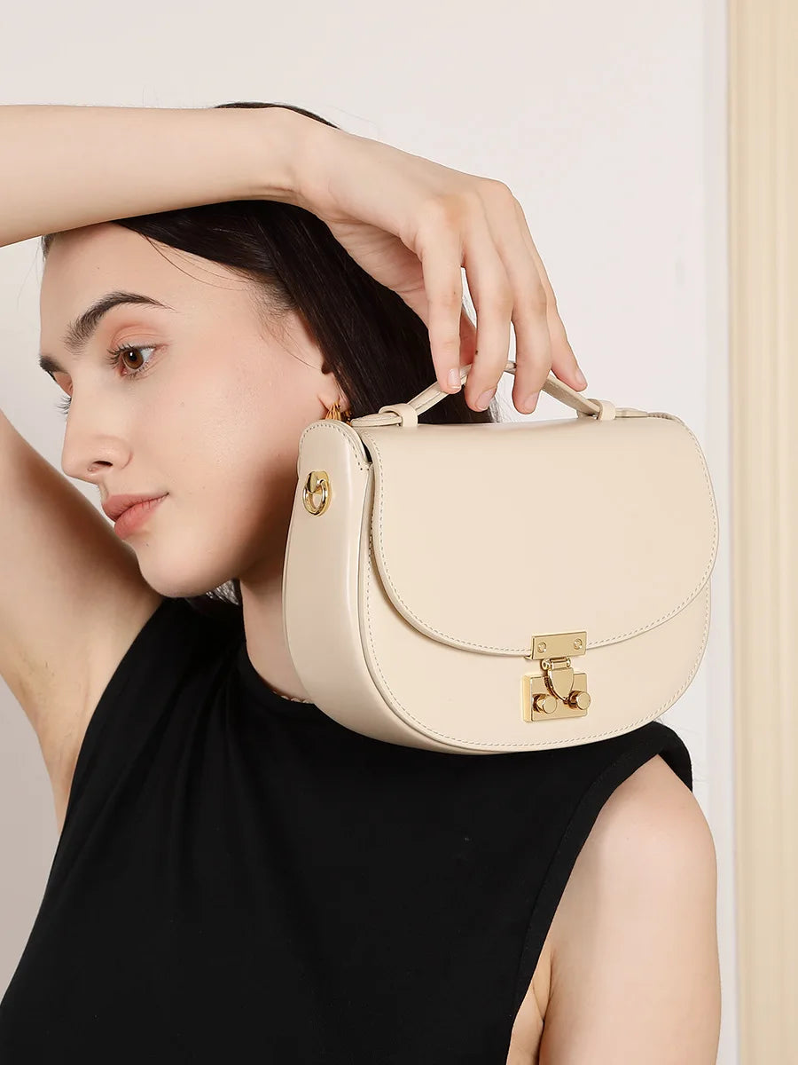 Refined Cowhide Crossbody Bag