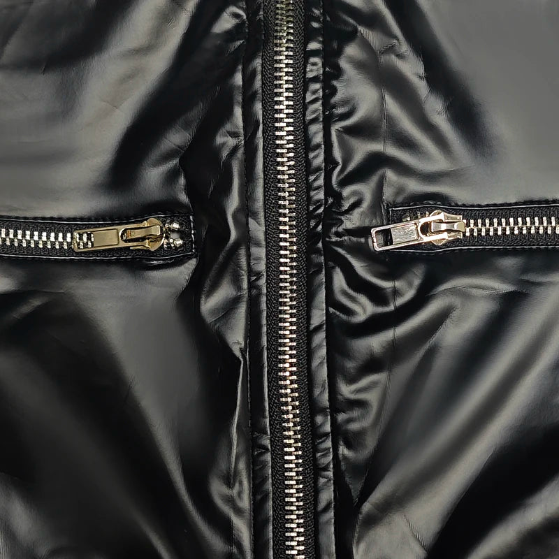 Stylish Zipper Collar Cool Jumpsuit