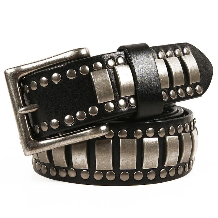 Stylish Geometric Punk Rock Leather Belt