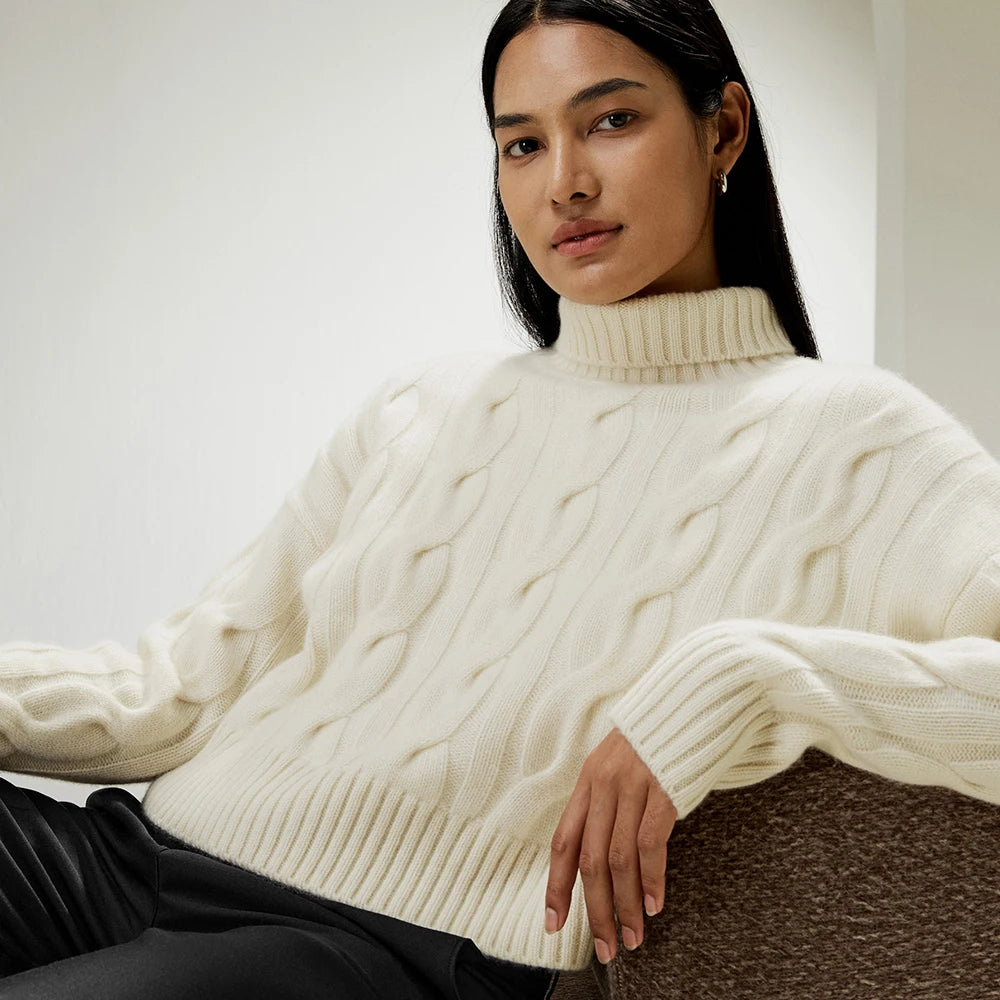 Turtleneck Pullover Cashmere Sweater