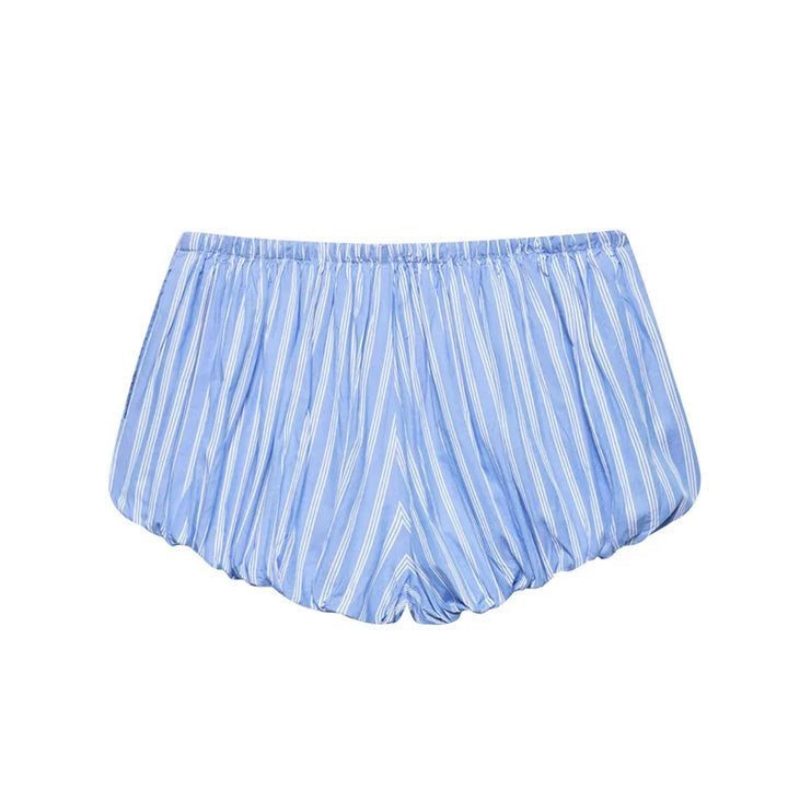 Striped Trim Puffy Mini Shorts
