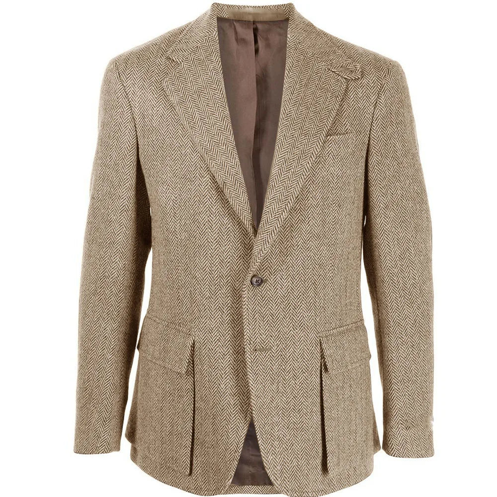 Handsome Patterned Herringbone Blazer