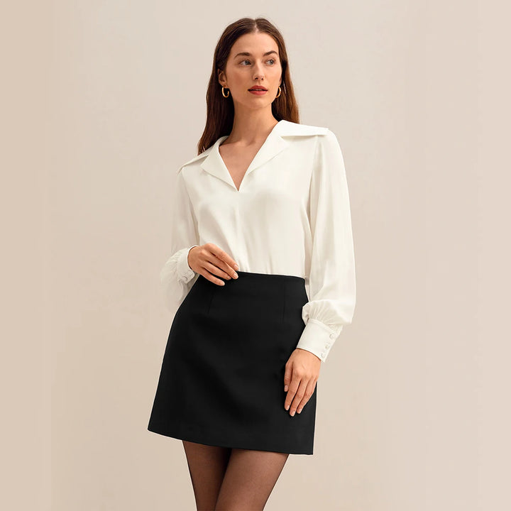 Luxury Deep V Neck Silk Top