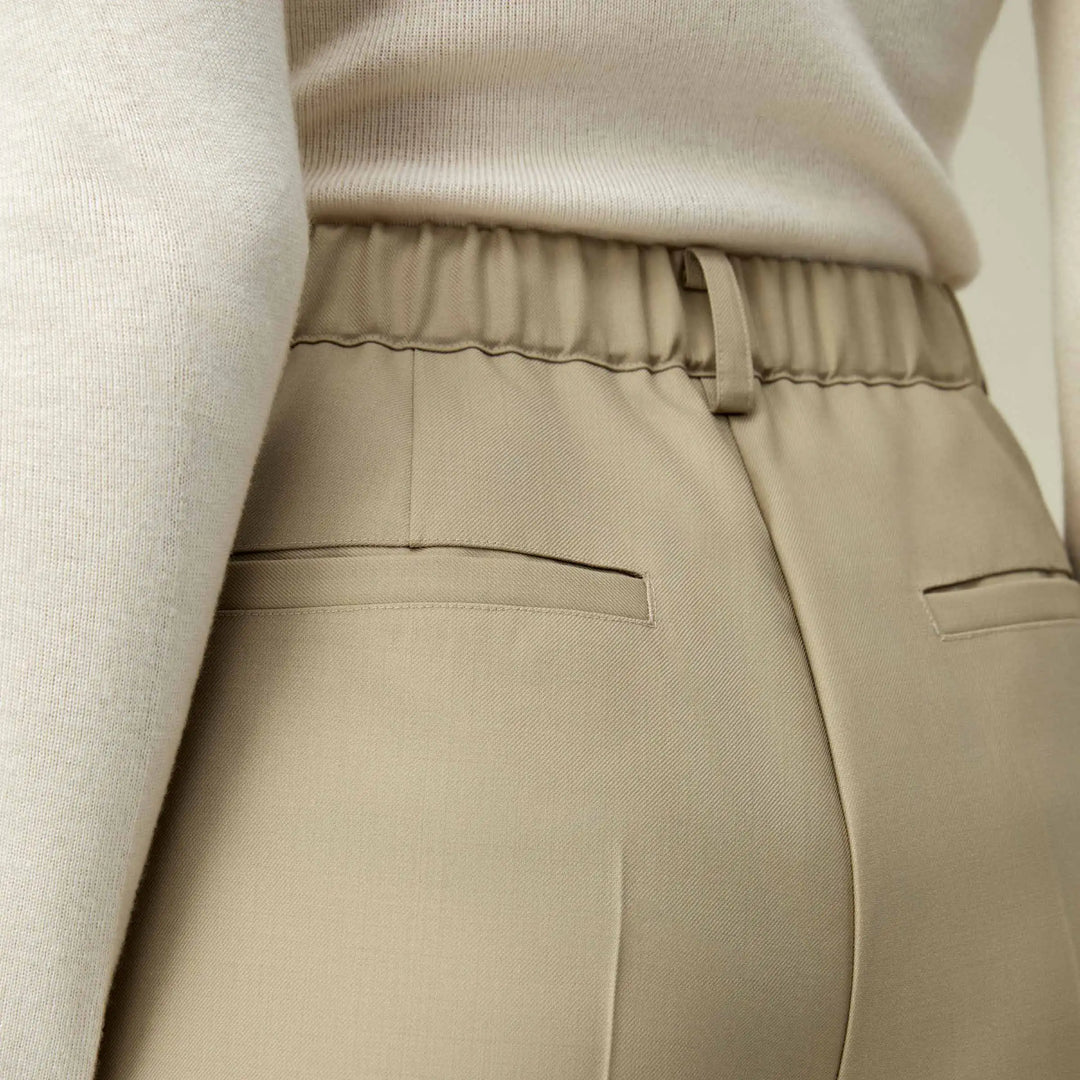 Stunning Wool Silk Blend Straight Pants