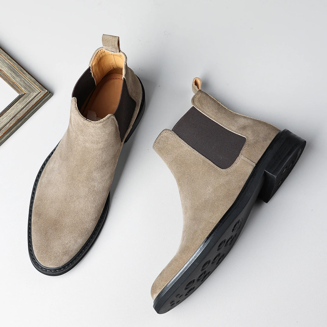 Vintage Suede English-Style Chelsea Boots