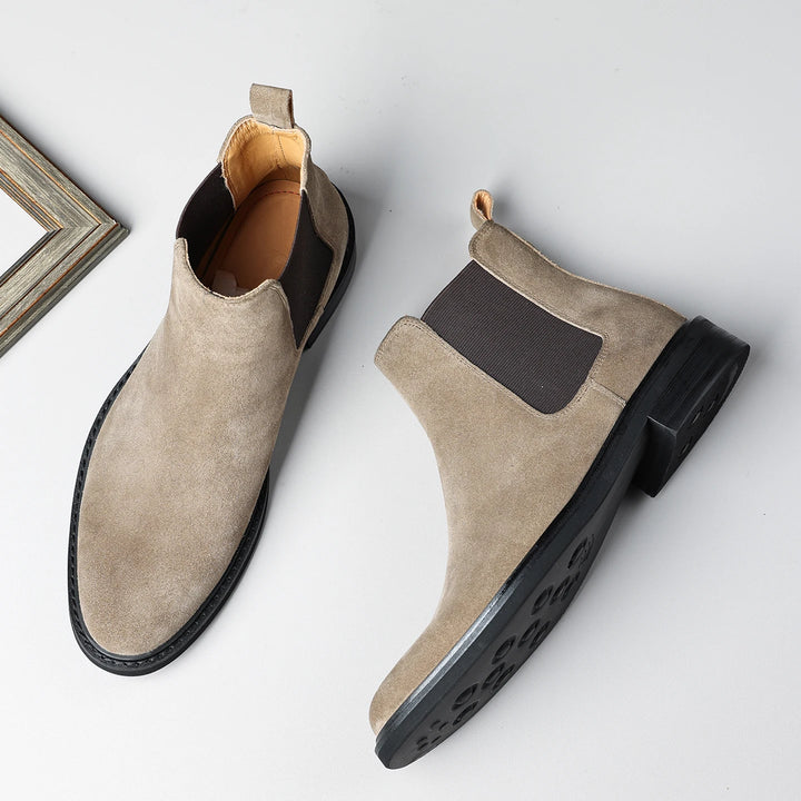 Vintage Suede English-Style Chelsea Boots