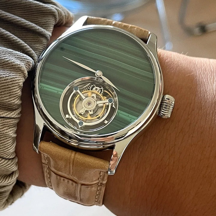 Natural Stone Dial Tourbillon Watch