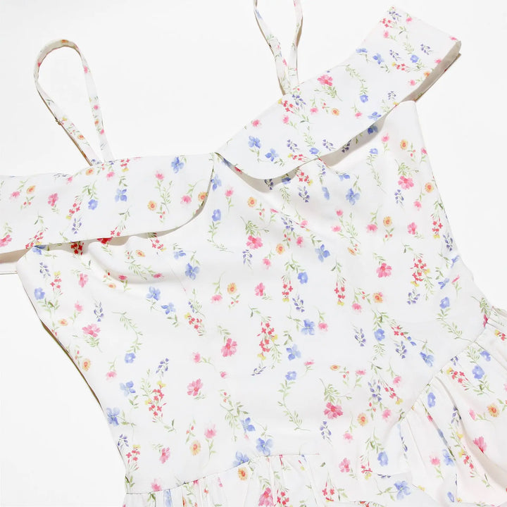 Babydoll Floral Off-The-Shoulder Dress