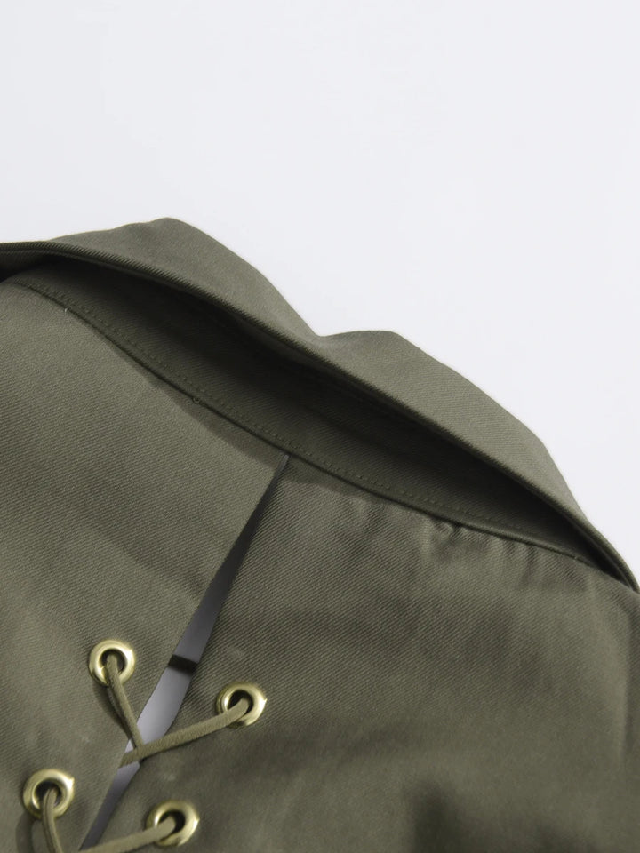 Spliced Lace-Up Women's Two-Piece Suit