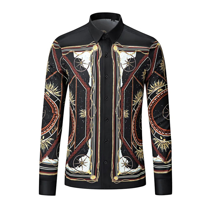 Handsome Long Sleeved Printed Shirt