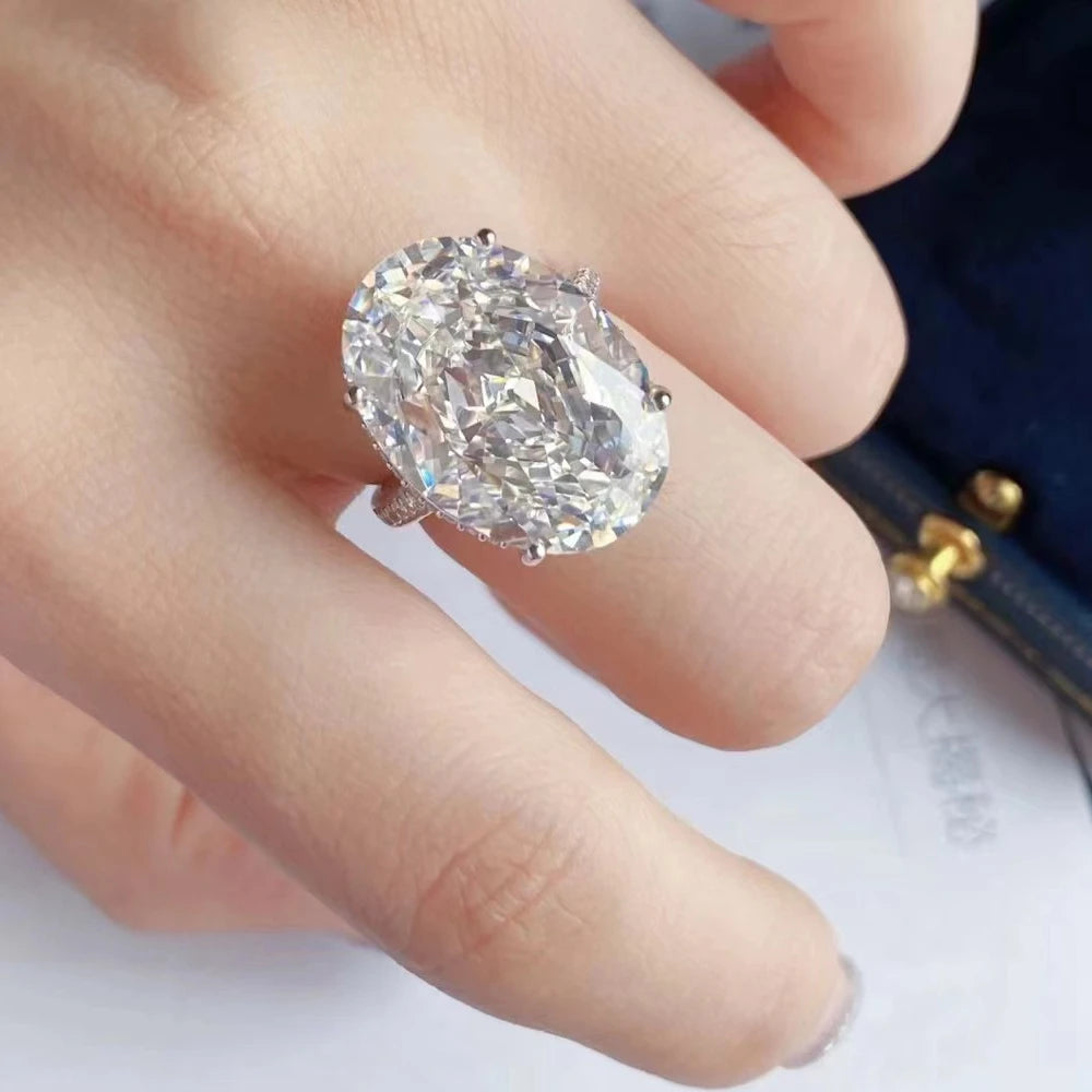 Fancy White Sapphire Oval Ring