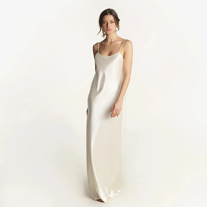 real silk dress Luxurious 100% Real Mulberry Silk Women Maxi Dress