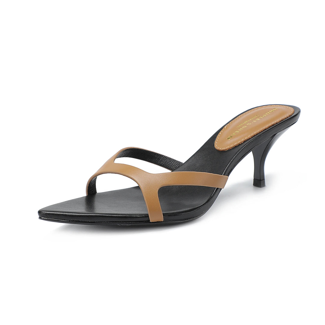 Stylish Pointed Mid-Heel Slippers