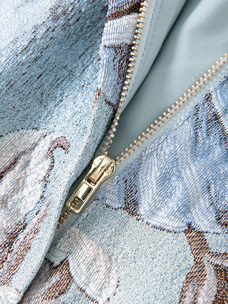 Luxury 3D-Beaded Floral Embroidery Dress