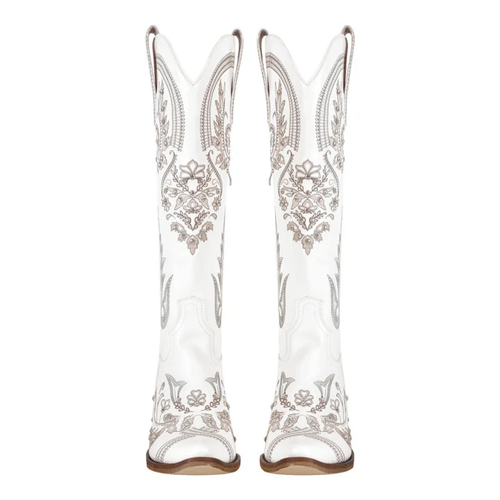 Pull-On Pointed Toe Western Long Boots